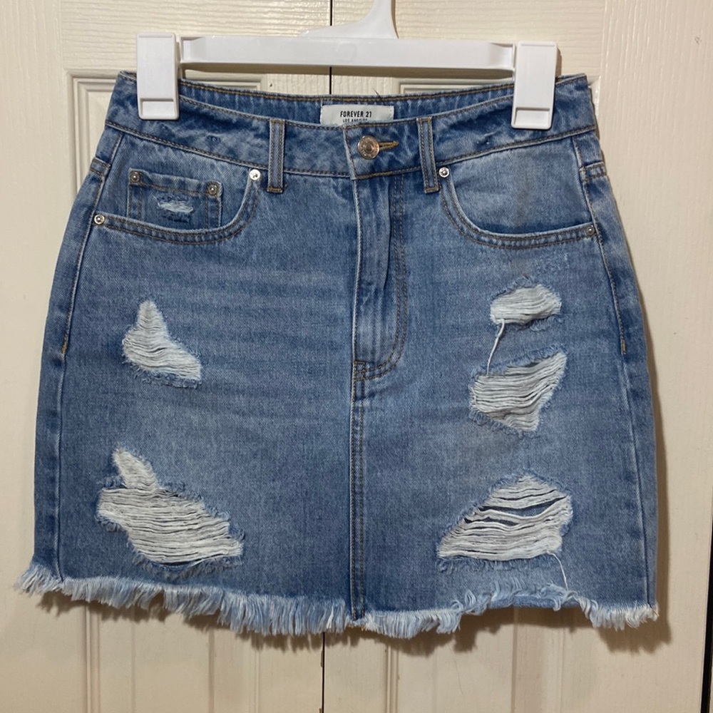 Forever 21 Distressed Mini Skirt